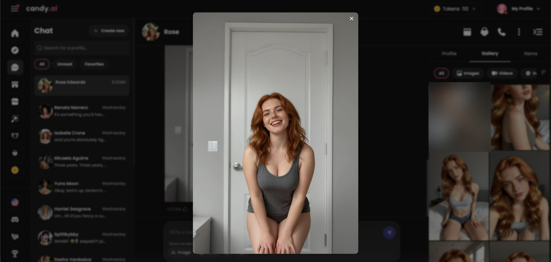 A Candy AI photo of Rose enlarged